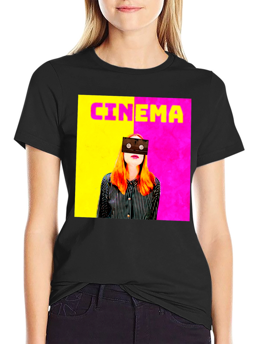 Camiseta Negra Cinema Mujer VHS