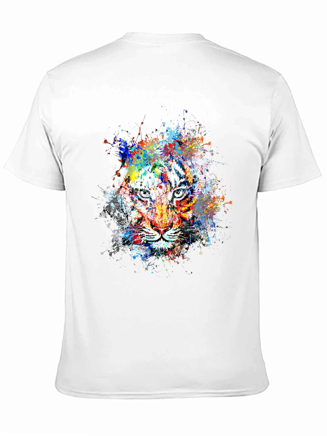 Camiseta Negra con Estampado Tigre Abstracto