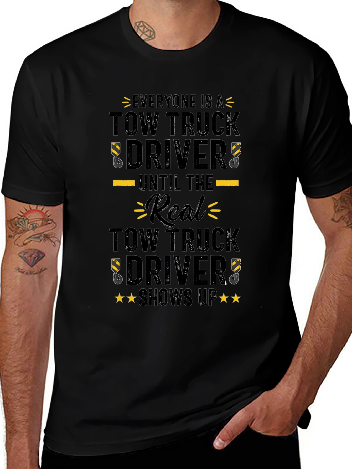Camiseta Negra Tow Truck Driver