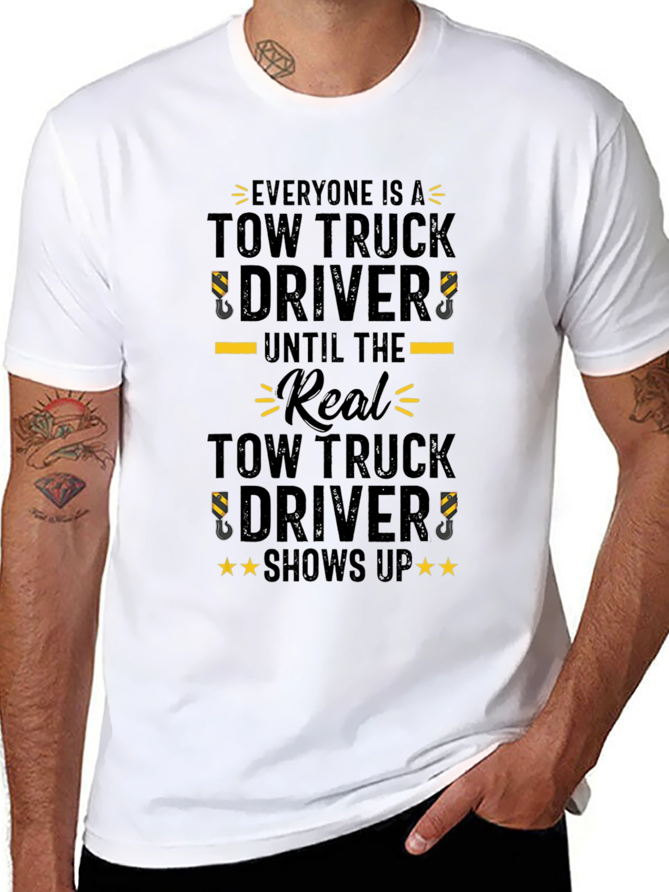 Camiseta Negra Tow Truck Driver