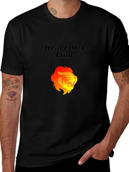 Camiseta Negra: Corazón de León