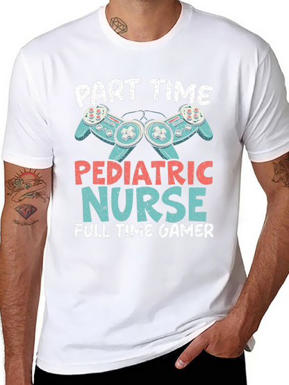 Camiseta Hombre: Enfermera Pediátrica y Gamer