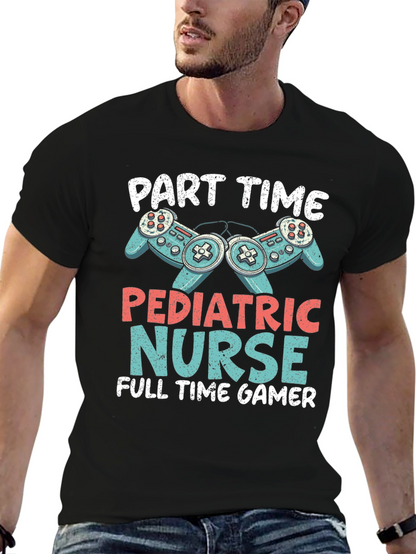Camiseta Hombre: Enfermera Pediátrica y Gamer