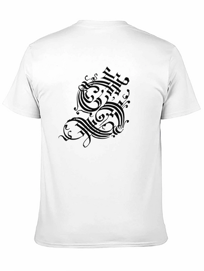 Camiseta Negra Estampado Ornamental Elegante