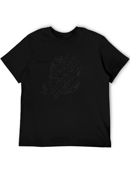 Camiseta Negra Estampado Ornamental Elegante