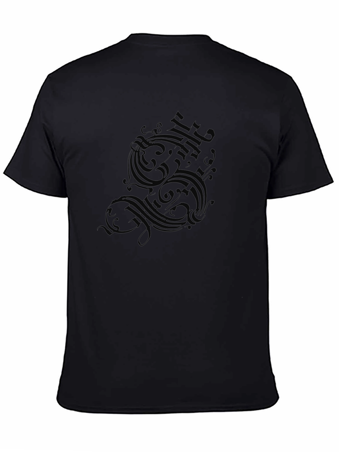 Camiseta Negra Estampado Ornamental Elegante