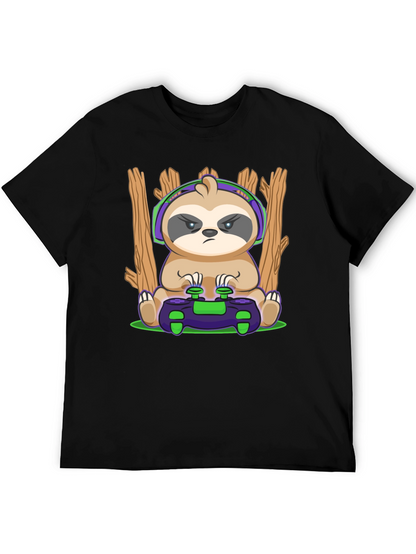 Camiseta Hombre con Diseño de Perezoso Gamer