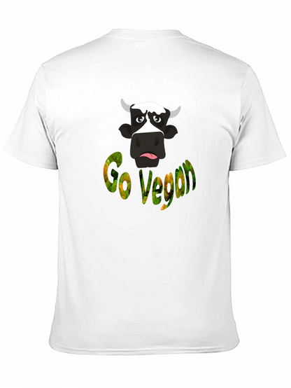 Camiseta Negra Go Vegan con Diseño de Vaca
