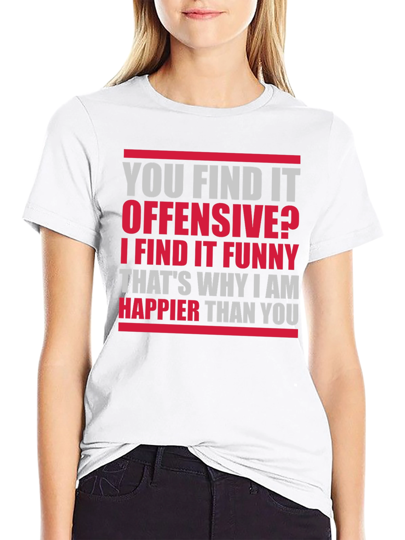 Camiseta Negra con Texto Divertido: Ofensivo? Funny!