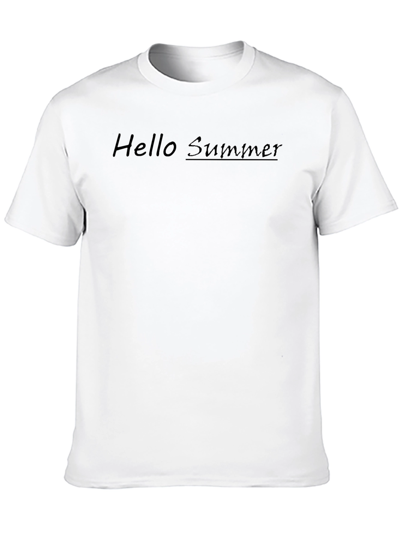 Camiseta Negra Hello Summer de Algodón Casual