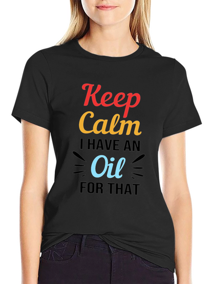 Camiseta Negra Keep Calm I Have an Oil