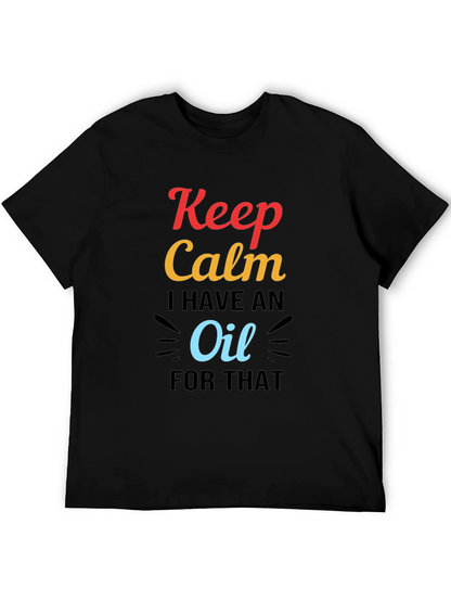 Camiseta Negra Keep Calm I Have an Oil