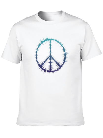 Camiseta Negra con Símbolo de la Paz Ondulado