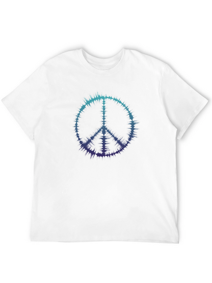 Camiseta Negra con Símbolo de la Paz Ondulado