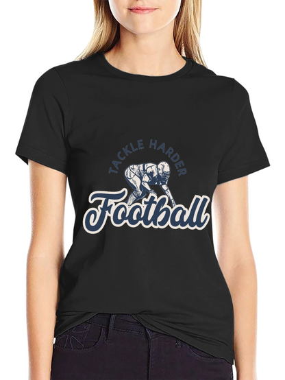 Camiseta Negra Football Tackle Harder