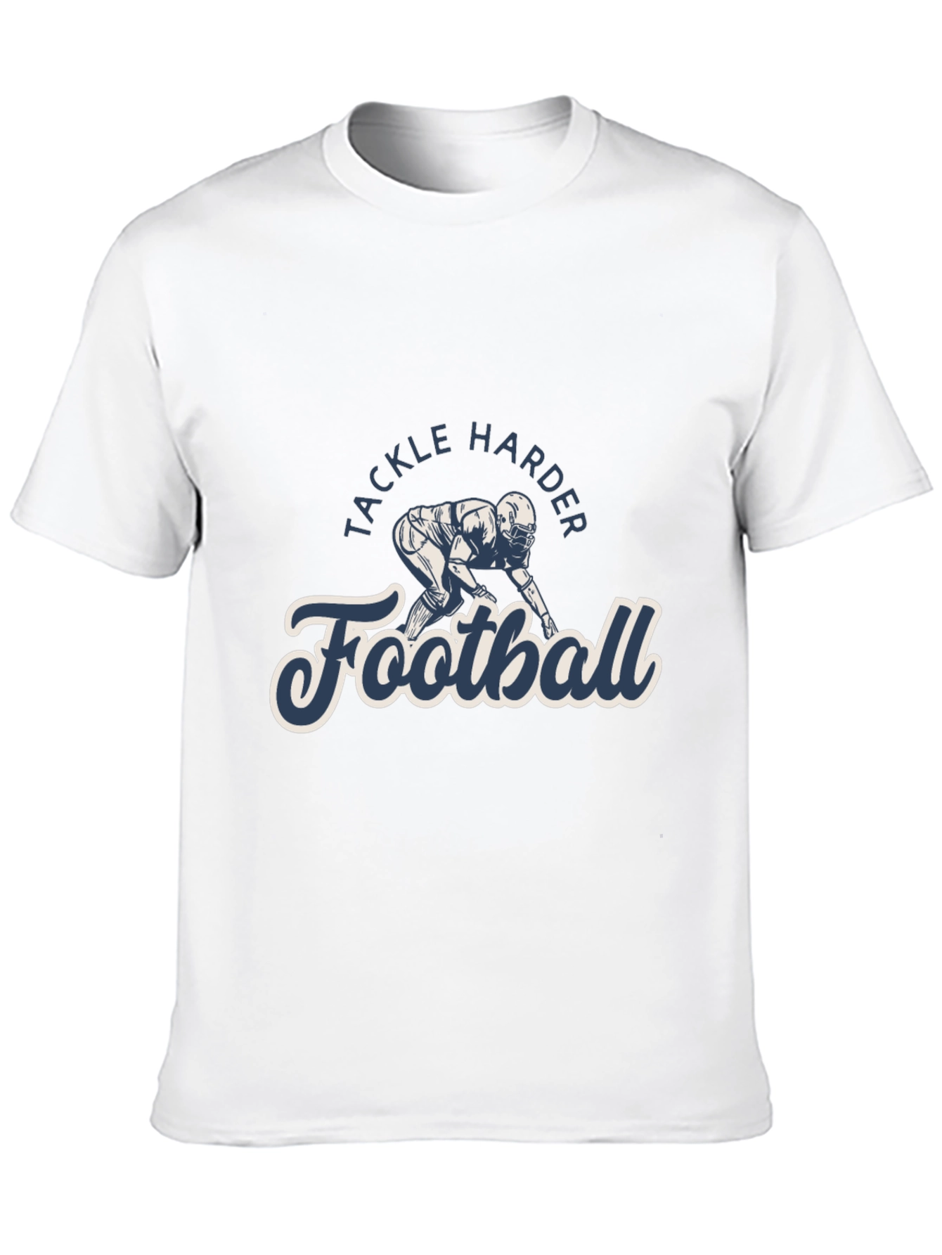 Camiseta Negra Football Tackle Harder