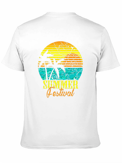 Camiseta Negra Estampada Festival de Verano