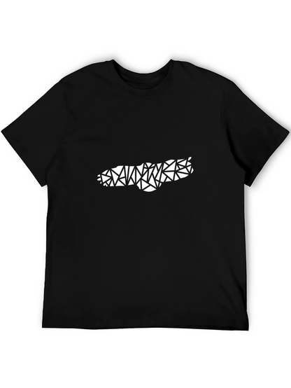 Camiseta Negra Geométrica Abstracta
