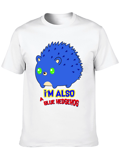 Camiseta Negra con Diseño de Erizo Azul