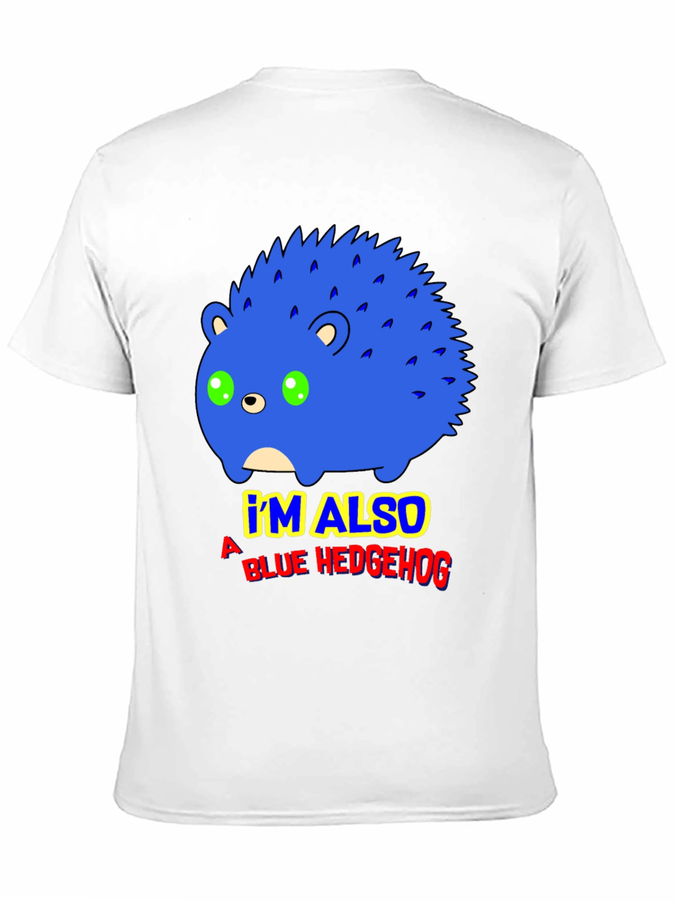 Camiseta Negra con Diseño de Erizo Azul