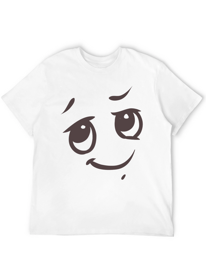 Camiseta Negra con Diseño Emoji Expresivo