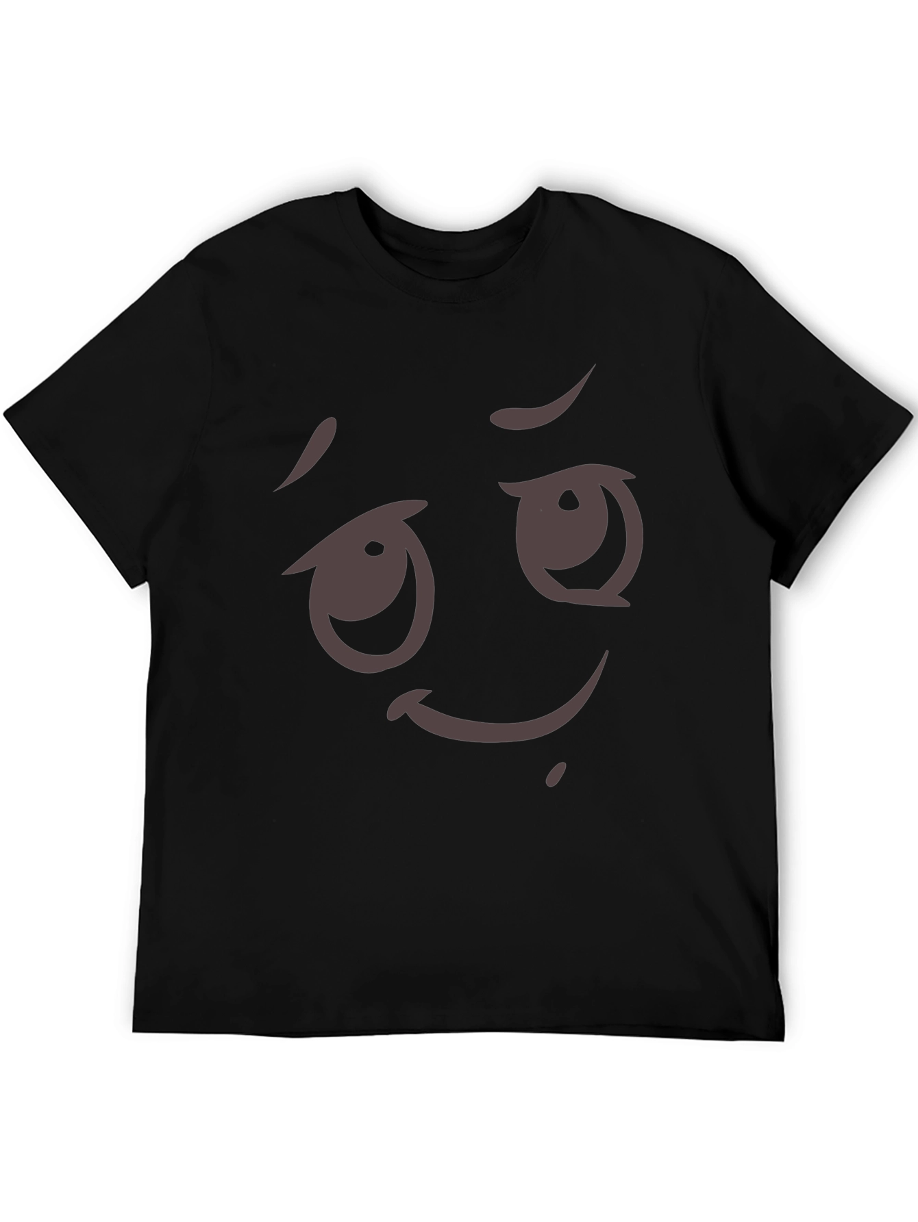 Camiseta Negra con Diseño Emoji Expresivo