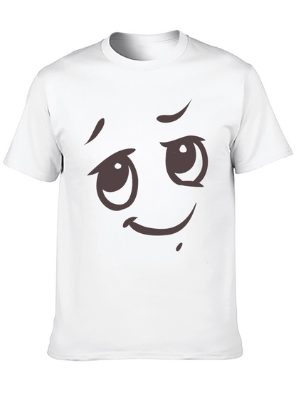 Camiseta Negra con Diseño Emoji Expresivo