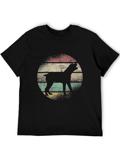 Camiseta Negra Retro con Silueta de Perro