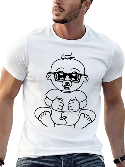 Camiseta Negra con Dibujo de Bebé Inteligente