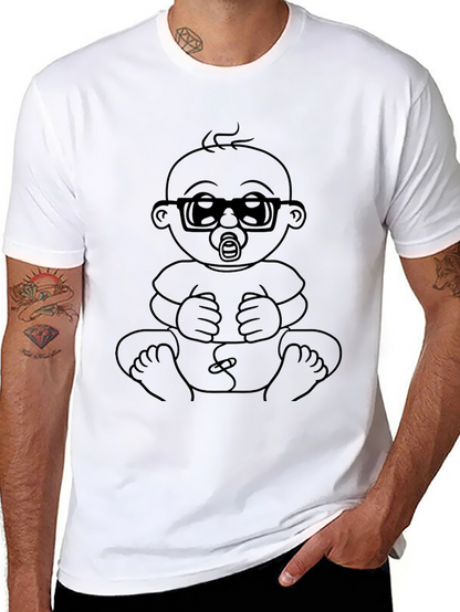 Camiseta Negra con Dibujo de Bebé Inteligente