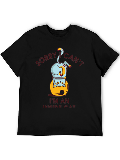 Camiseta Hombre Gato Interior Negra