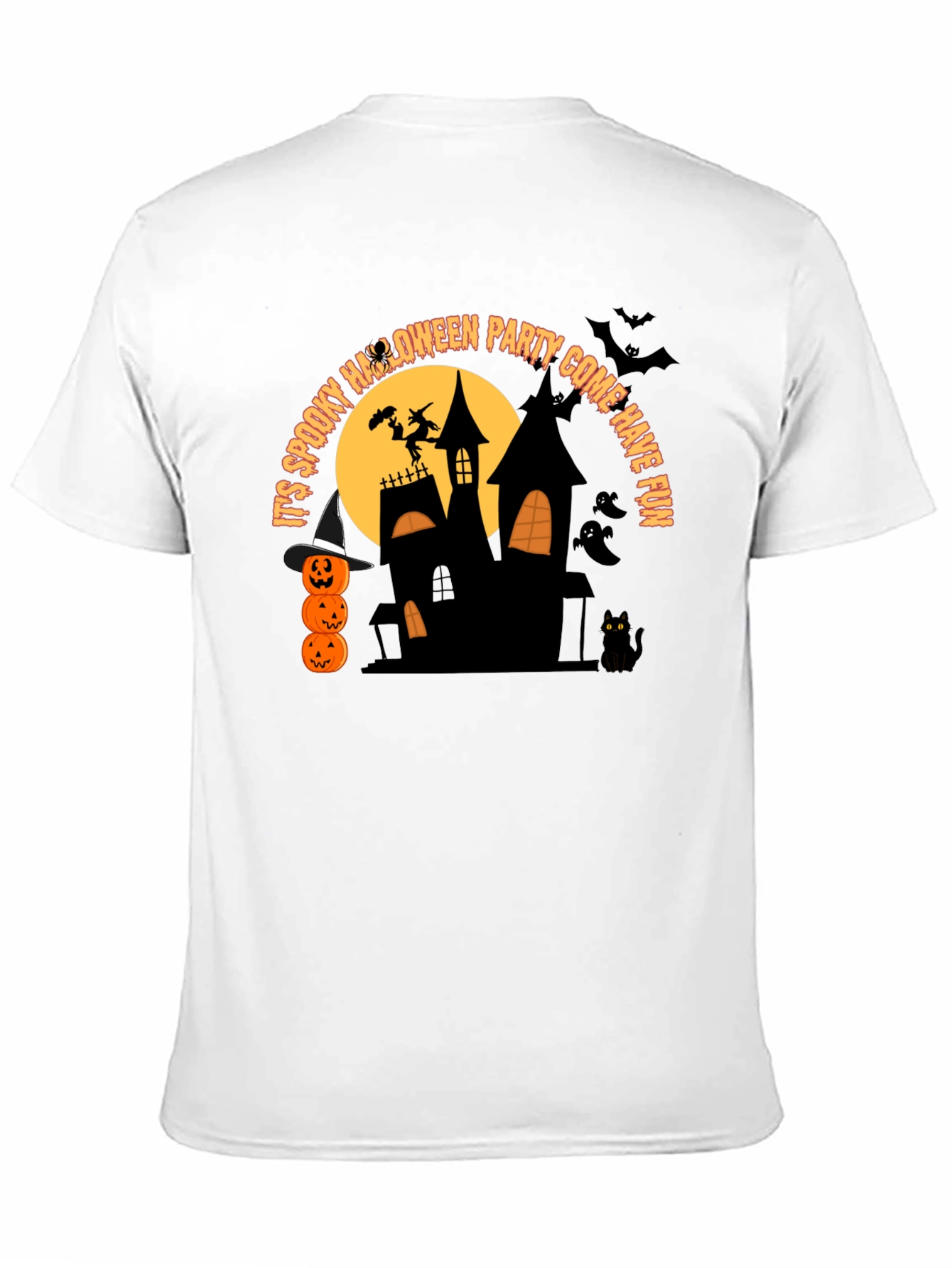 Camiseta Negra de Fiesta de Halloween Espeluznante