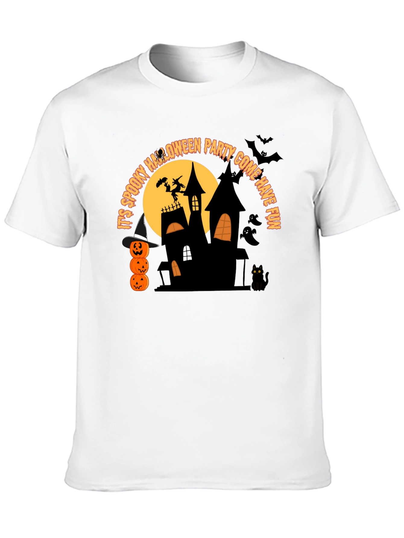 Camiseta Negra de Fiesta de Halloween Espeluznante