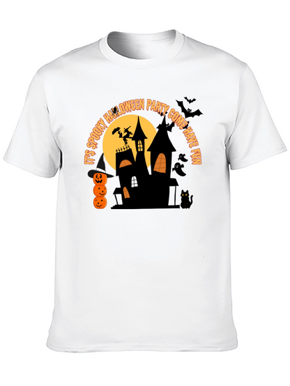 Camiseta Negra de Fiesta de Halloween Espeluznante