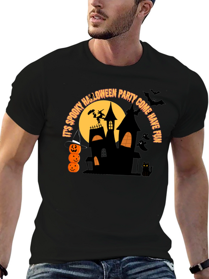 Camiseta Negra de Fiesta de Halloween Espeluznante