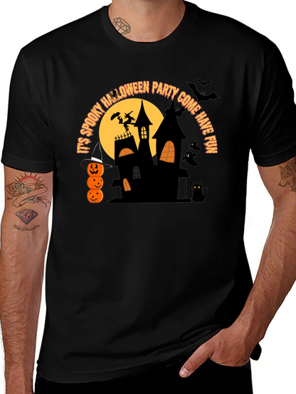 Camiseta Negra de Fiesta de Halloween Espeluznante