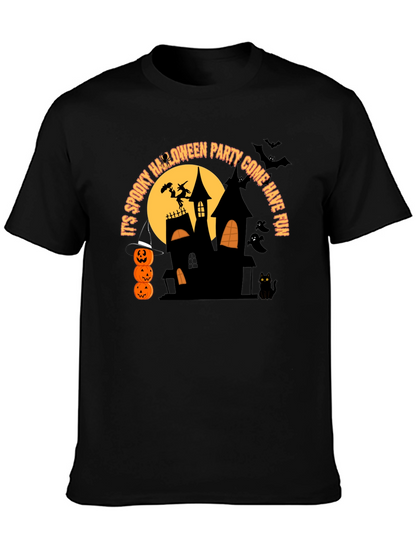 Camiseta Negra de Fiesta de Halloween Espeluznante