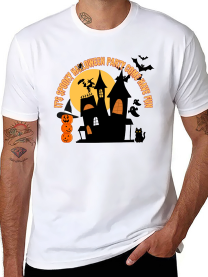 Camiseta Negra de Fiesta de Halloween Espeluznante