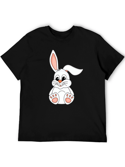 Camiseta Negra con Conejo Blanco