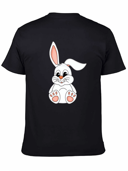 Camiseta Negra con Conejo Blanco