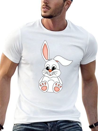 Camiseta Negra con Conejo Blanco