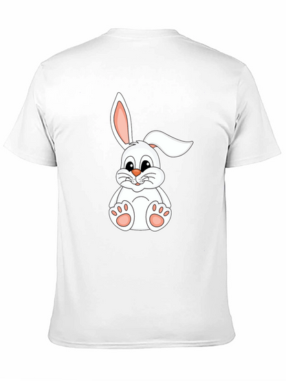 Camiseta Negra con Conejo Blanco
