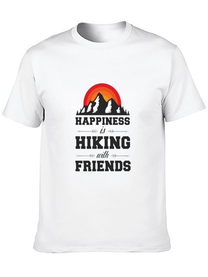 Camiseta Negra Happiness is Hiking with Friends