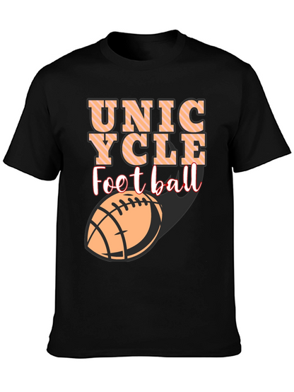 Camiseta Negra Unicycle Football Diseño Novedoso