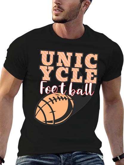 Camiseta Negra Unicycle Football Diseño Novedoso
