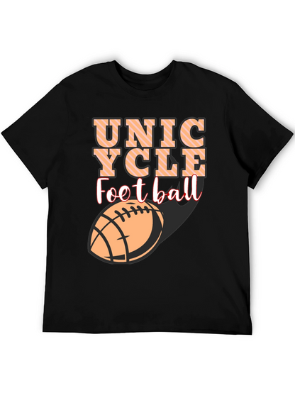 Camiseta Negra Unicycle Football Diseño Novedoso