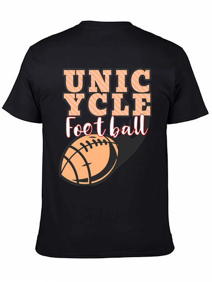 Camiseta Negra Unicycle Football Diseño Novedoso