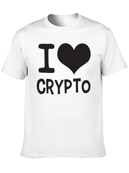 Camiseta Negra I Love Crypto para Hombre