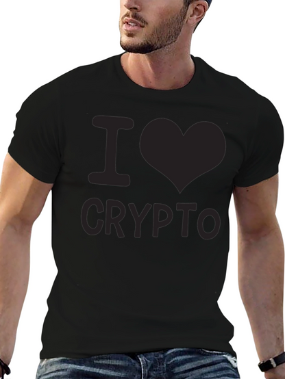 Camiseta Negra I Love Crypto para Hombre