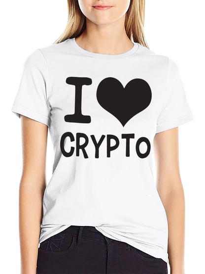 Camiseta Negra I Love Crypto para Hombre